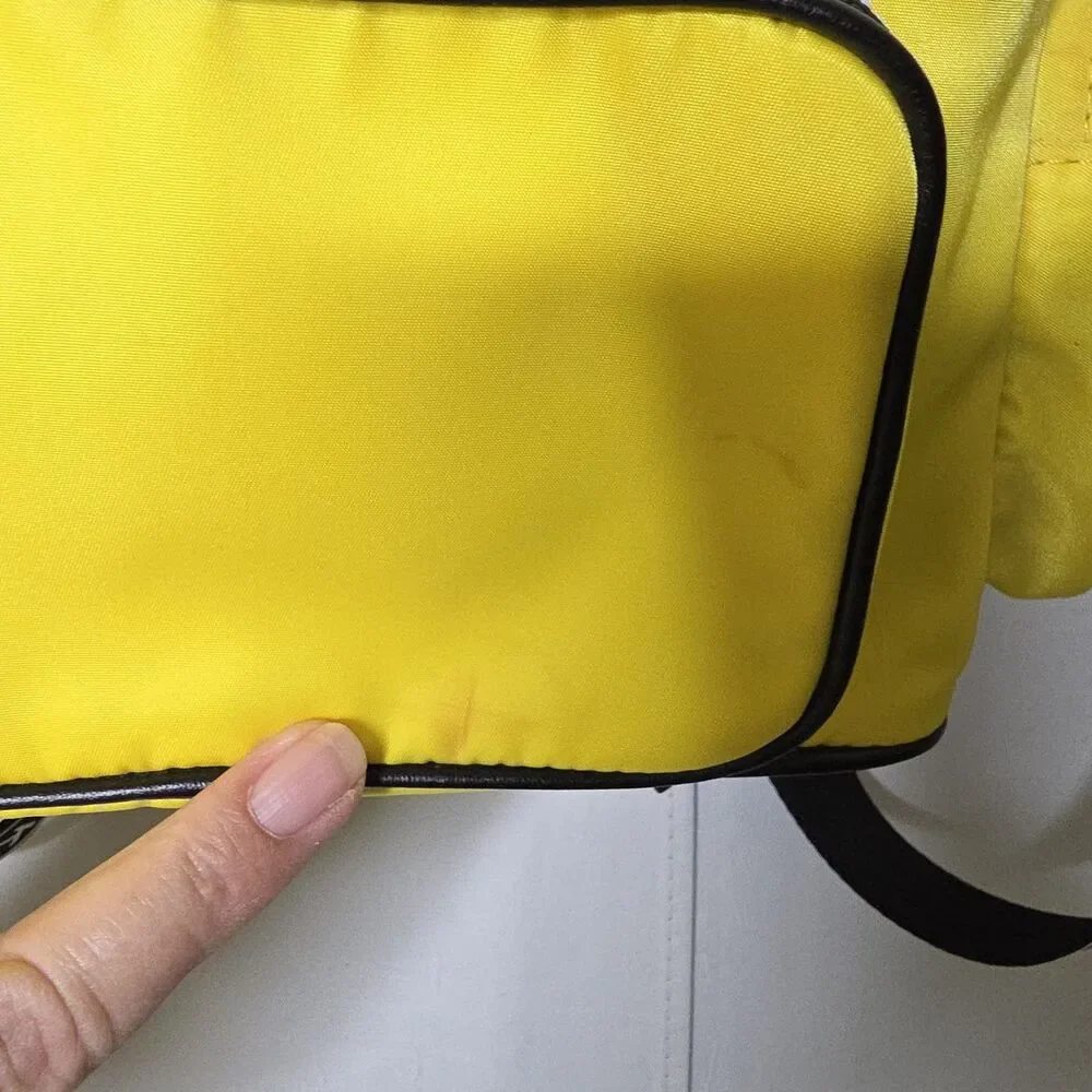Michael Kors Abbey Lg Cargo Nylon Backpack Yellow Black Casual Preppy Colorful